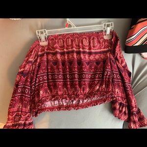 Large Charlotte Russe off the shoulder crop top